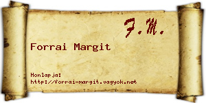 Forrai Margit névjegykártya