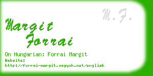 margit forrai business card